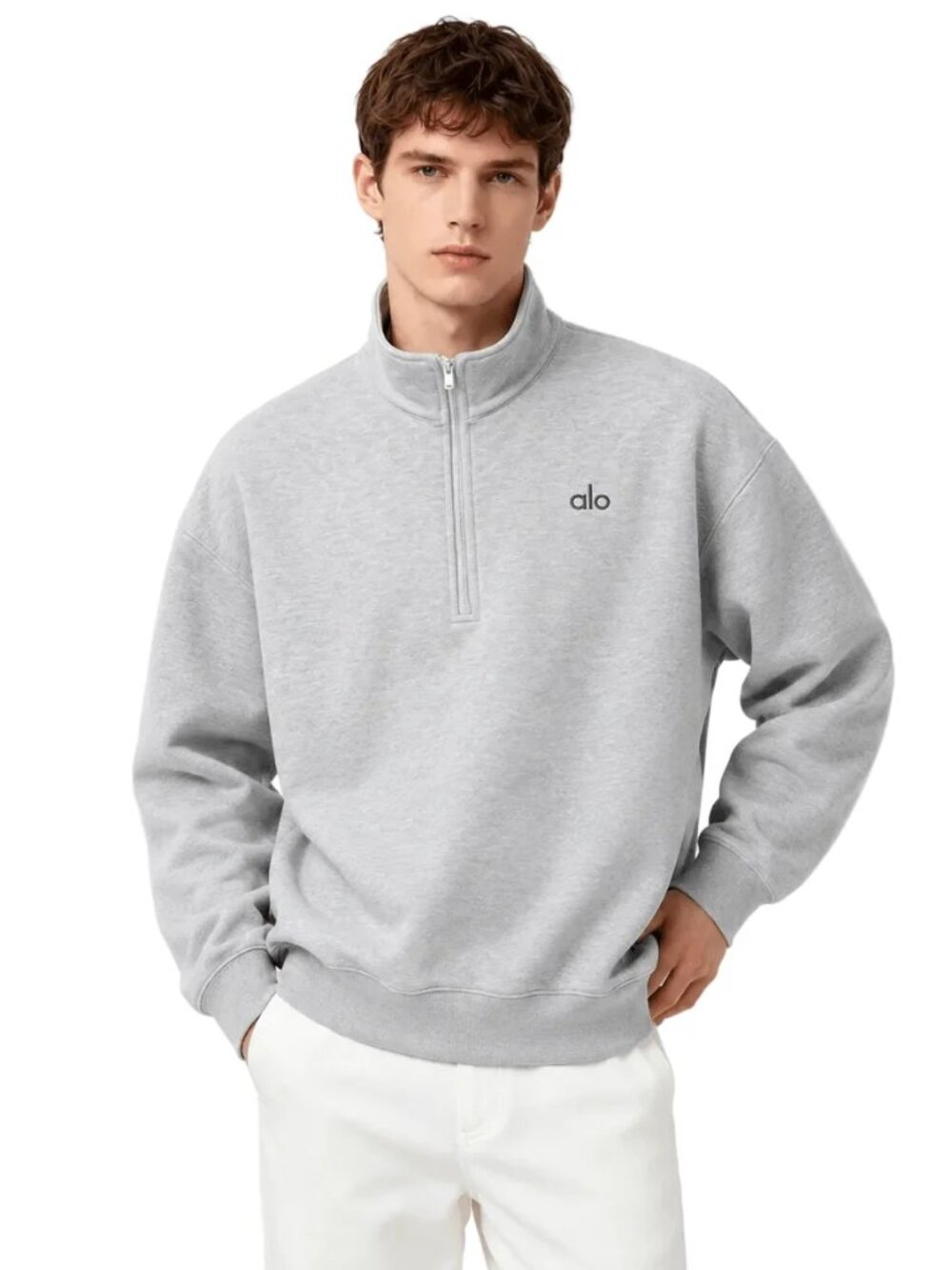 ALO Accolade Quarter-Zip Pullover Grey Multiple Sizes NWT - Picture 4 of 5